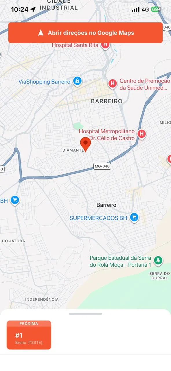 Courier app navigation