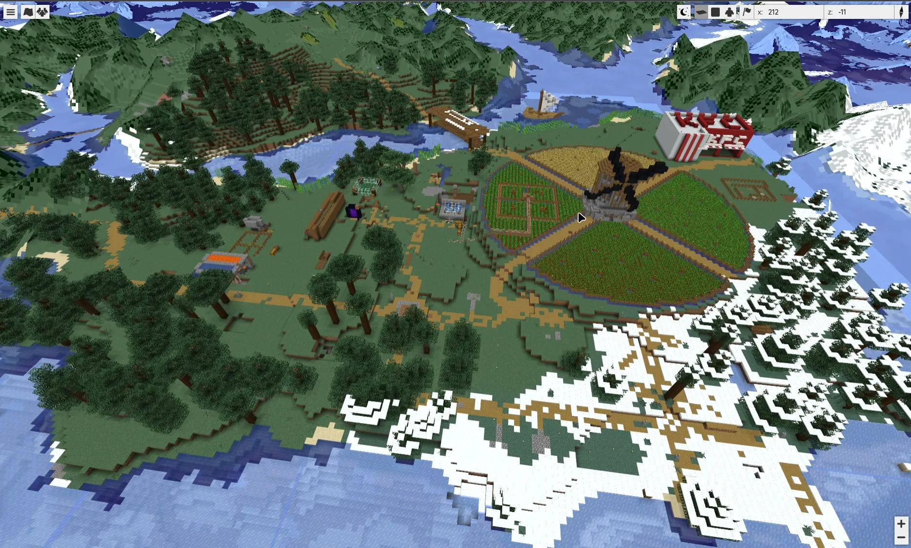 O mundo no BlueMap