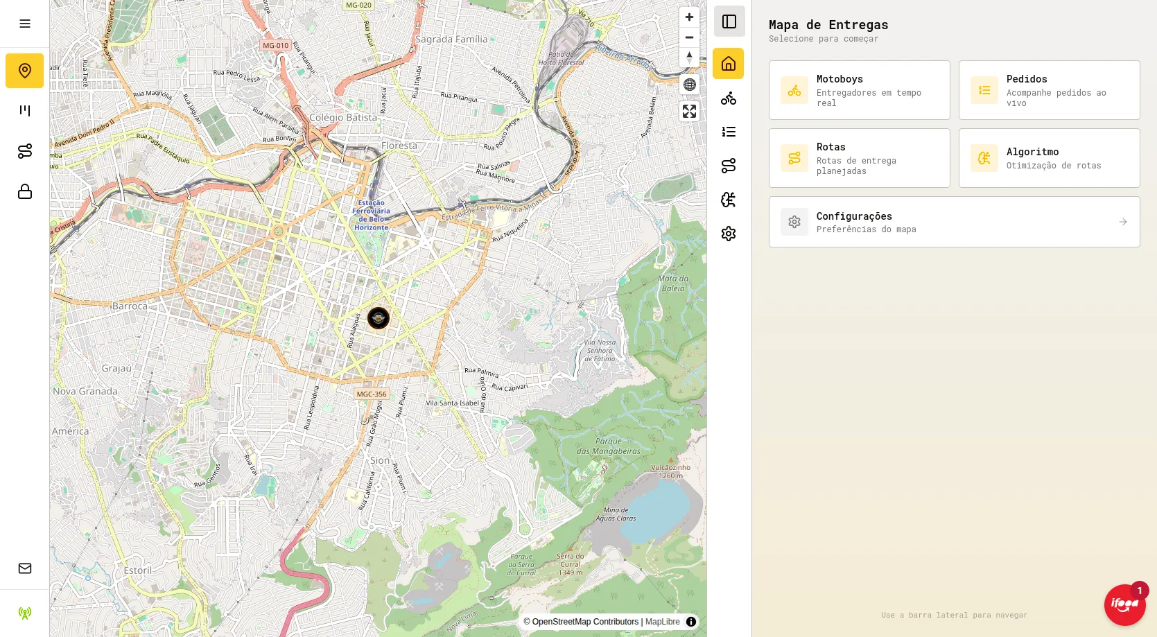 Live delivery map